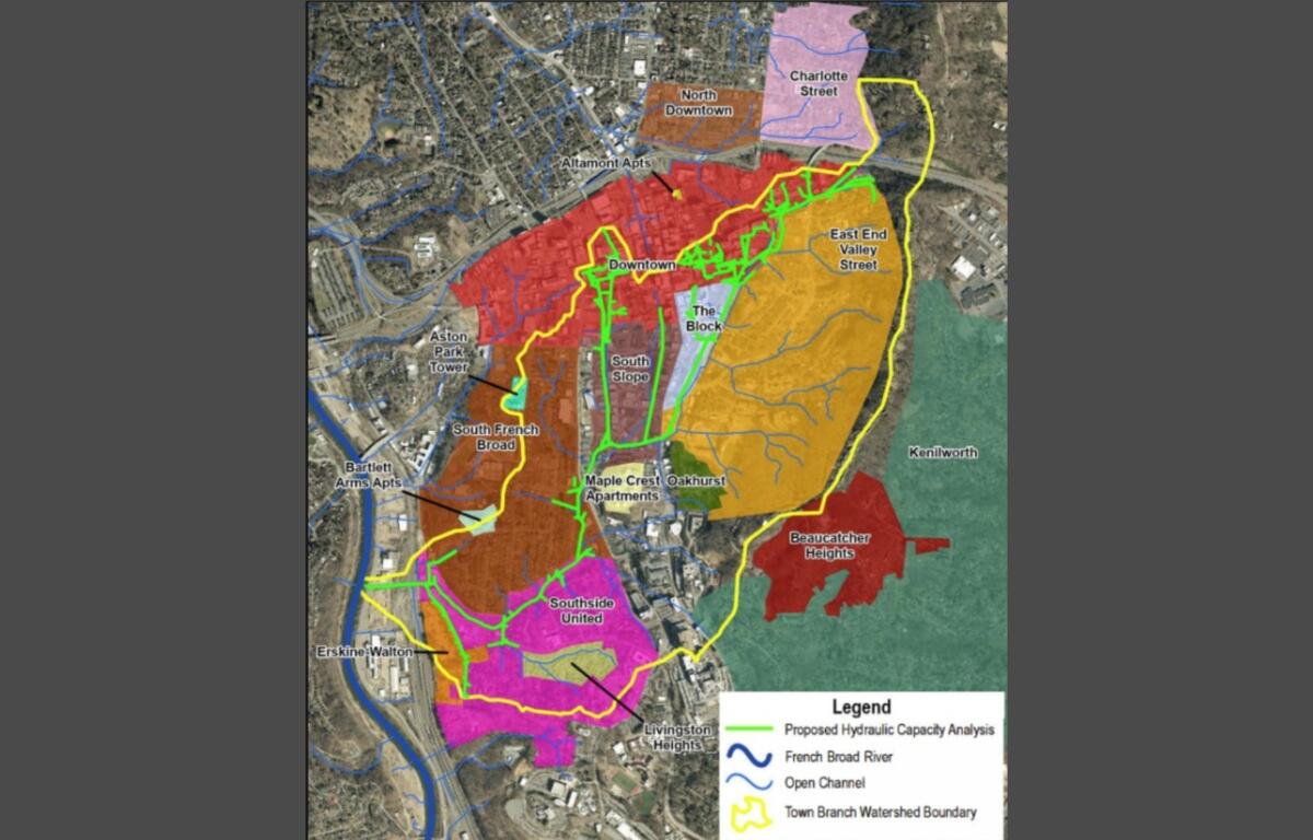 Asheville watershed assessment map