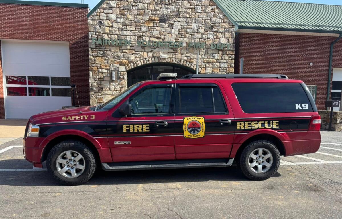 The Fairview Volunteer Fire Department has added a new vehicle to support its search-and-rescue K9 operations, thanks to donations from a local support group and a nonprofit organization.