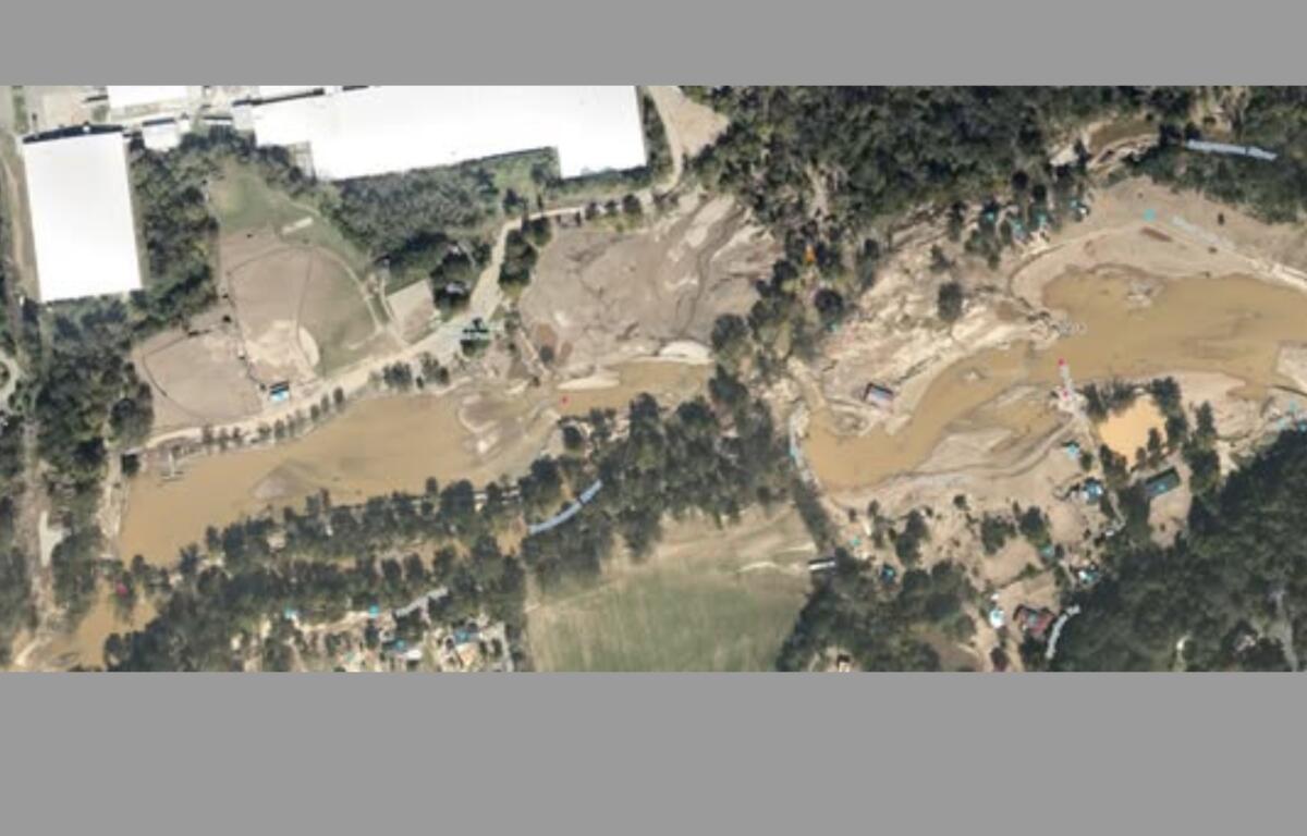 Charles D. Owen Park in Swannanoa after sustaining damage from Tropical Storm Helene.