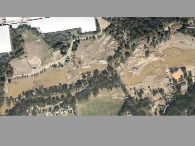 Charles D. Owen Park in Swannanoa after sustaining damage from Tropical Storm Helene.