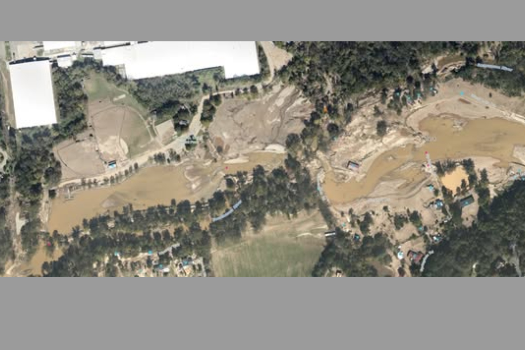 Charles D. Owen Park in Swannanoa after sustaining damage from Tropical Storm Helene.