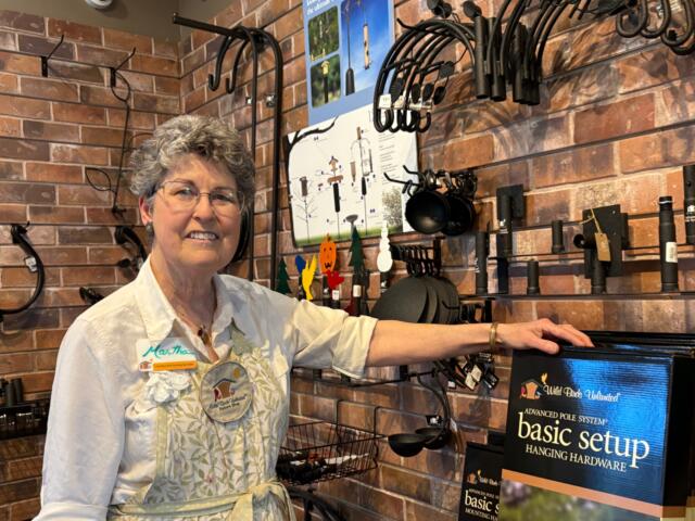 At Wild Birds Unlimited, Martha Rollefson helps customers choose feeders, seed and strategies to attract birds.