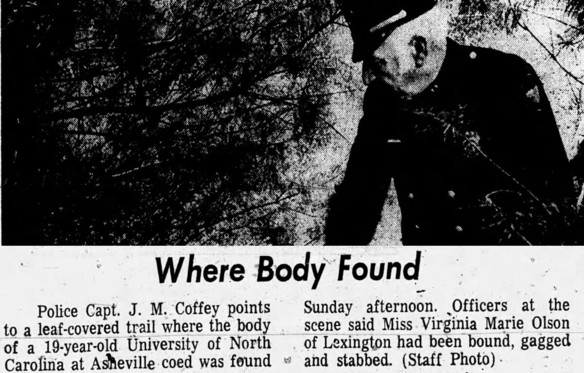 The Asheville Citizen-Times reported on the killing of Virginia Olson.