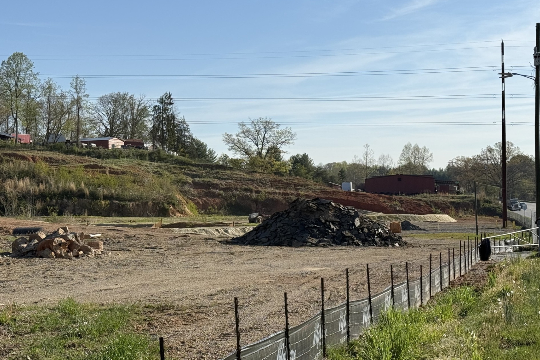 Site work underway off Smokey Park Highway near Brookside Circle.