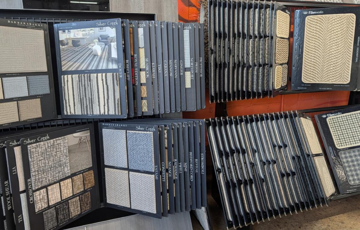 French Broad Flooring has a large selection of flooring in its showroom on Tunnel Road.