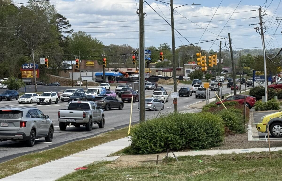 The intersection of Patton Avenue and New Leicester Highway is one of the busiest in Asheville.