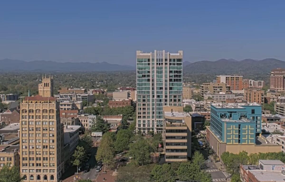 View of downtown Asheville from the Buncombe County Courthouse