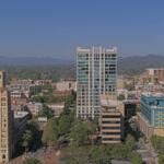 View of downtown Asheville from the Buncombe County Courthouse
