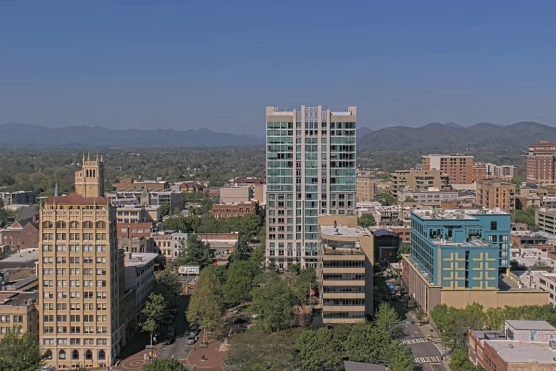 View of downtown Asheville from the Buncombe County Courthouse