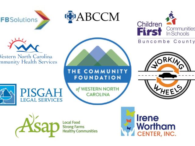 Collage of logos for multiple community organizations (IFB Solutions, ABCCM, Children First, Communities in Schools, The Community Foundation...).