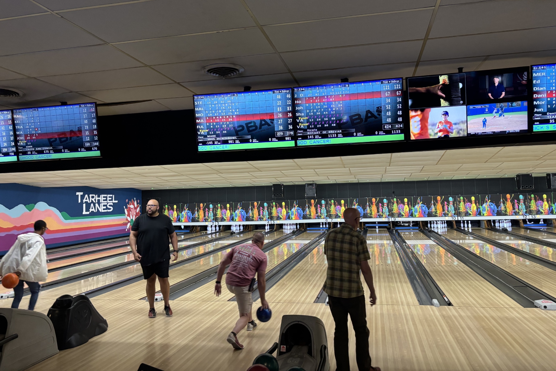Participants bowl during the 10th annual Strikeout Childhood Cancer fundraiser at Tarheel Lanes in Hendersonville on May 28.