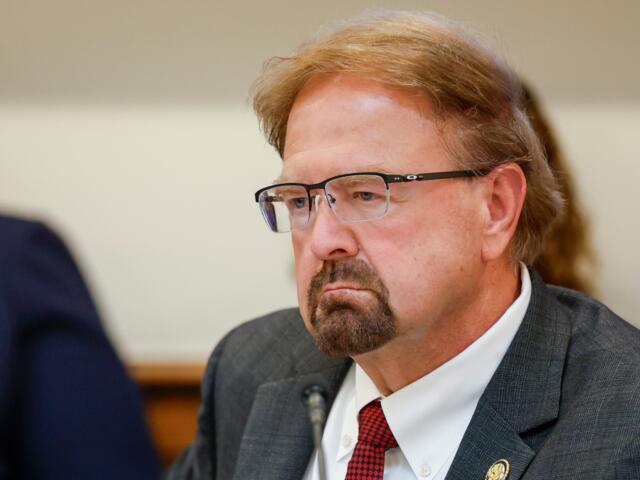 FILE - Rep. Chuck Edwards, R-N.C, listens to testimony as the House Judiciary Subcommittee on Oversight holds a field hearing in Charlotte, N.C., Sept. 29, 2025. (AP Photo/Nell Redmond, File)