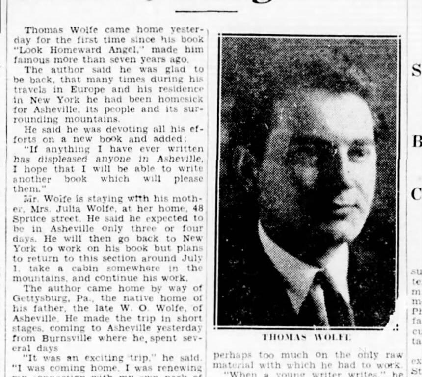 Strangeville: Why Thomas Wolfe testified in a Yancey County murder ...