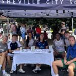 Families, soccer players and community members gathered during Asheville City Soccer Club's community partnership event Saturday in Asheville.