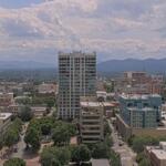 Downtown Asheville as seen from the Buncombe County Courthouse web camera