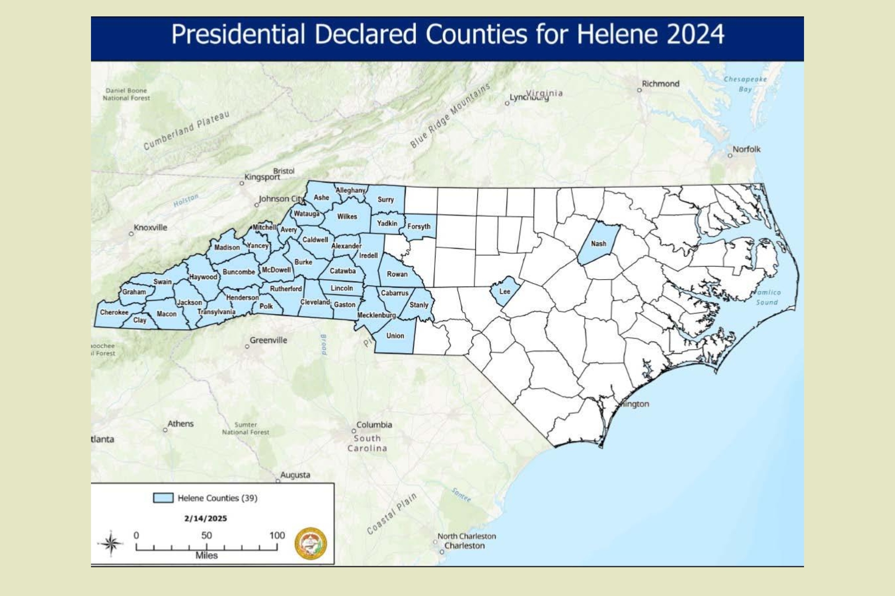 Helene counties