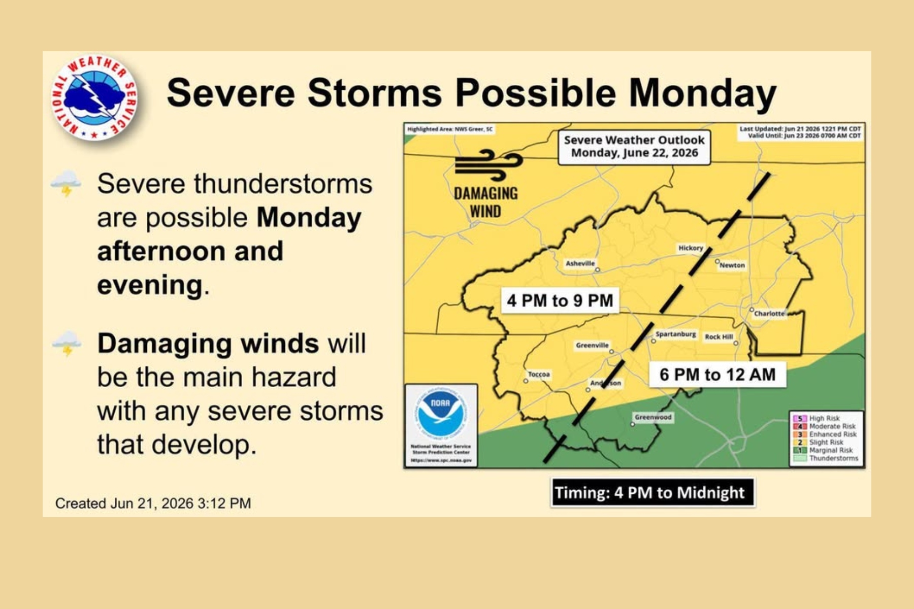 National Weather Service map