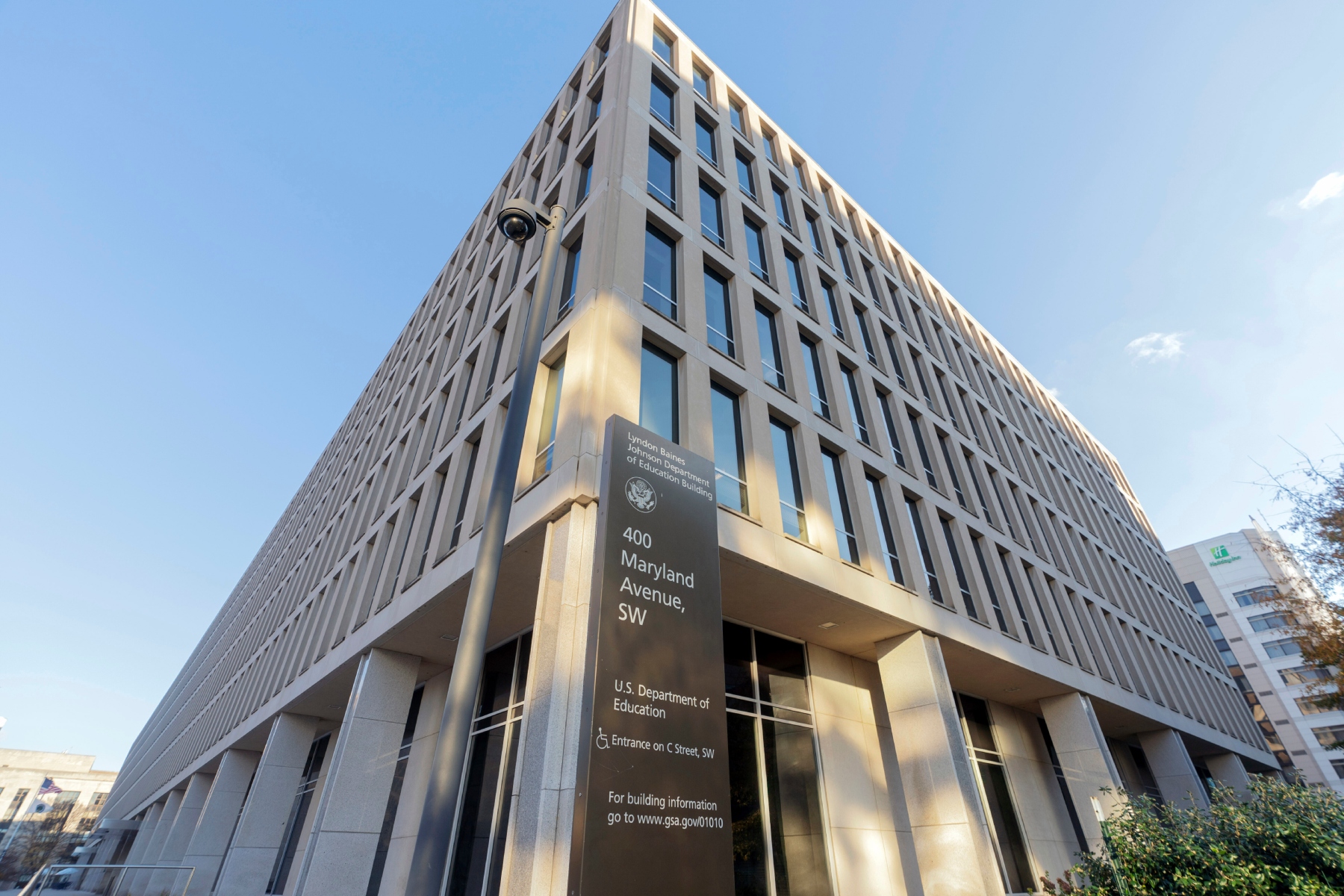 FILE - The U.S. Department of Education building is photographed in Washington, Dec. 3, 2024. (AP Photo/Jose Luis Magana, File)