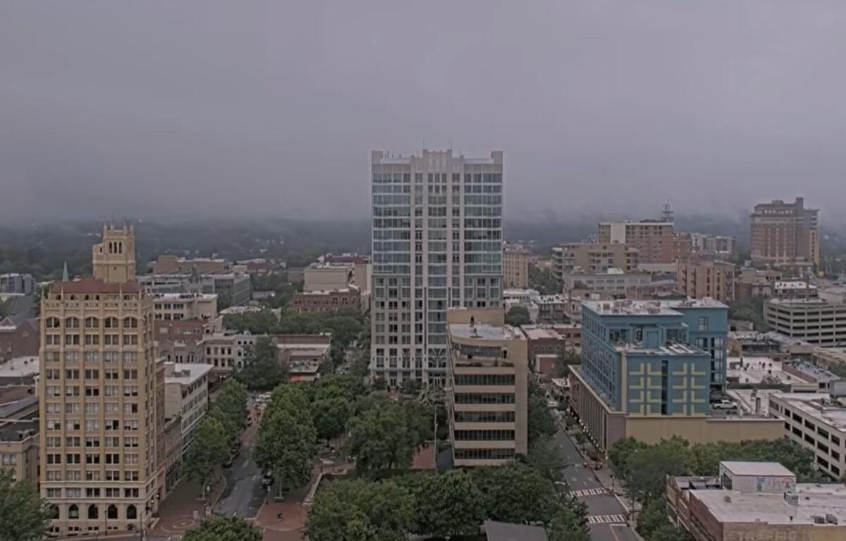 A view from the Buncombe County Courthouse web camera Friday morning.