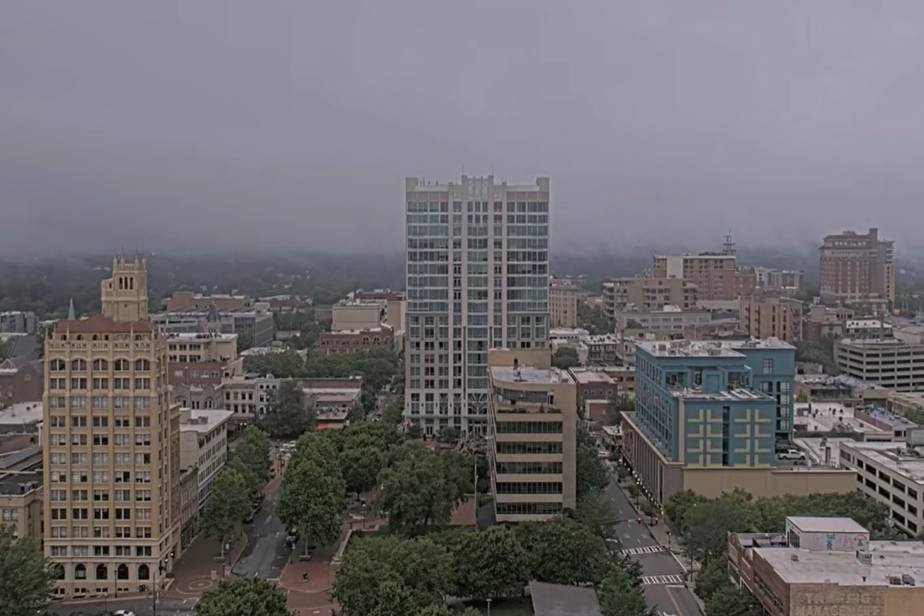 A view from the Buncombe County Courthouse web camera Friday morning.