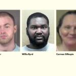 From left, Cross Beaver, Willie Byrd and Carmen Gillespie were convicted in connection with the 2021 shooting death of Boyce Shane Plemmons in Asheville.