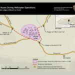 This map shows the area around LeConte Lodge on Mount Le Conte, where demolition of the recreation building and helicopter airlift operations are scheduled for July 14.