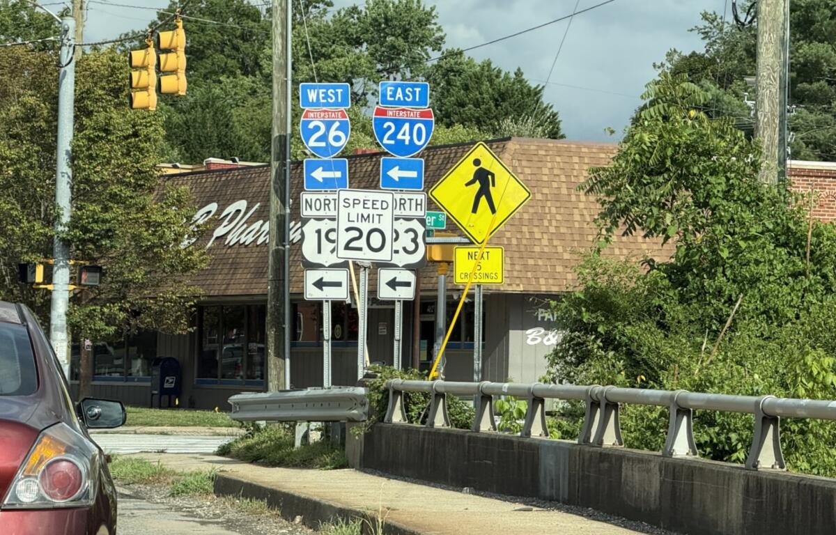 One of the I-26 Connector project's key areas of activity remains the Haywood Road bridge over I-26 and Interstate 240.