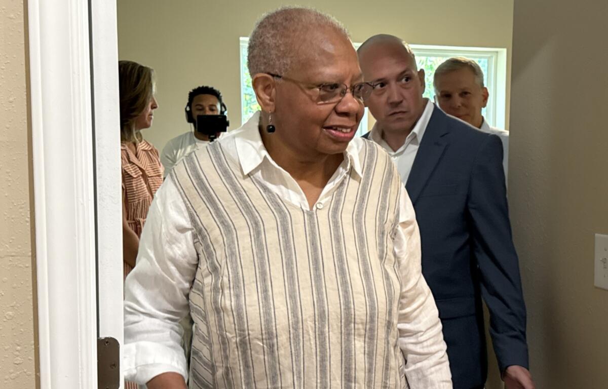 Velma Chapman received the keys to her new Asheville home Wednesday after the house was rebuilt through the Renew NC Single-Family Housing Program.