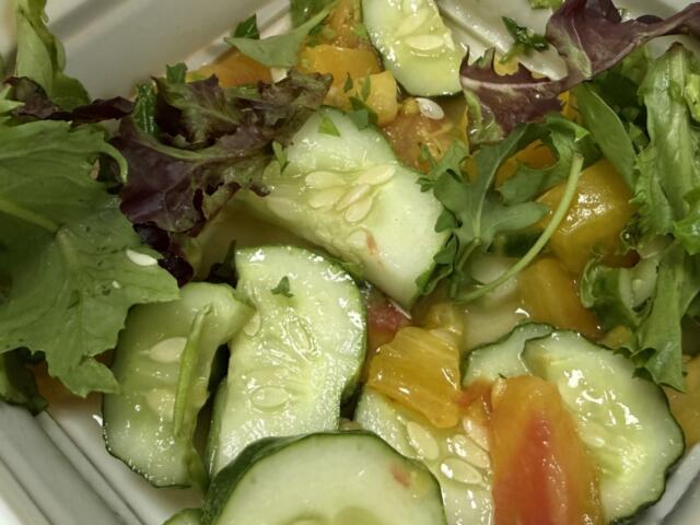 A fresh salad made with raw fruits and vegetables. Health officials are urging residents to wash produce thoroughly and consider cooking it when possible as North Carolina tracks a rise in cyclosporiasis cases, including four confirmed cases in Buncombe County.