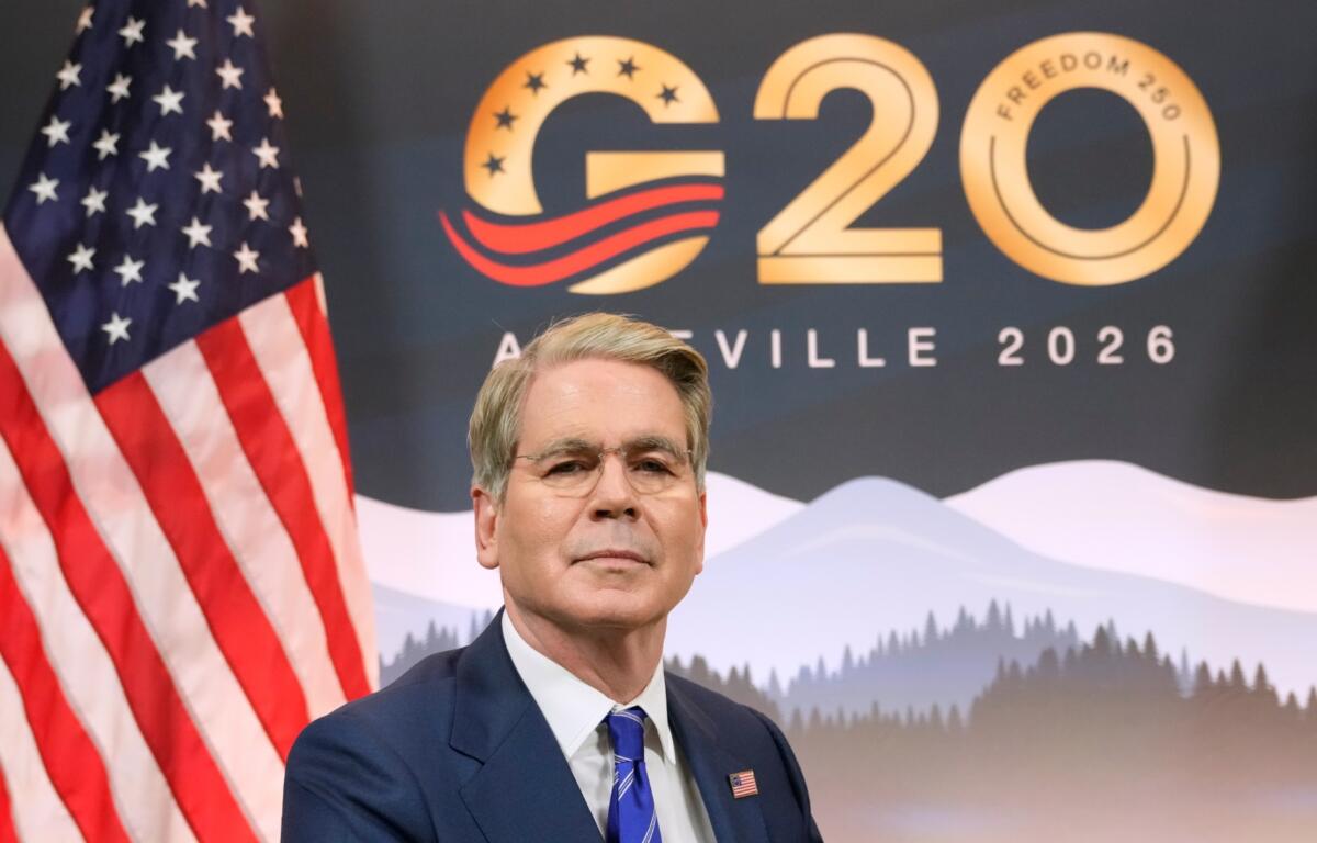 Treasury Secretary Scott Bessent speaks during an interview with The Associated Press in Asheville, N.C., Sunday, Aug. 30, 2026. (AP Photo/Gerald Herbert)
