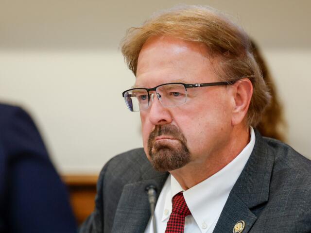 FILE - Rep. Chuck Edwards, R-N.C., listens to testimony as the House Judiciary Subcommittee on Oversight holds a field hearing on violent crime in Charlotte, N.C., Sept. 29, 2025. (AP Photo/Nell Redmond, File)
