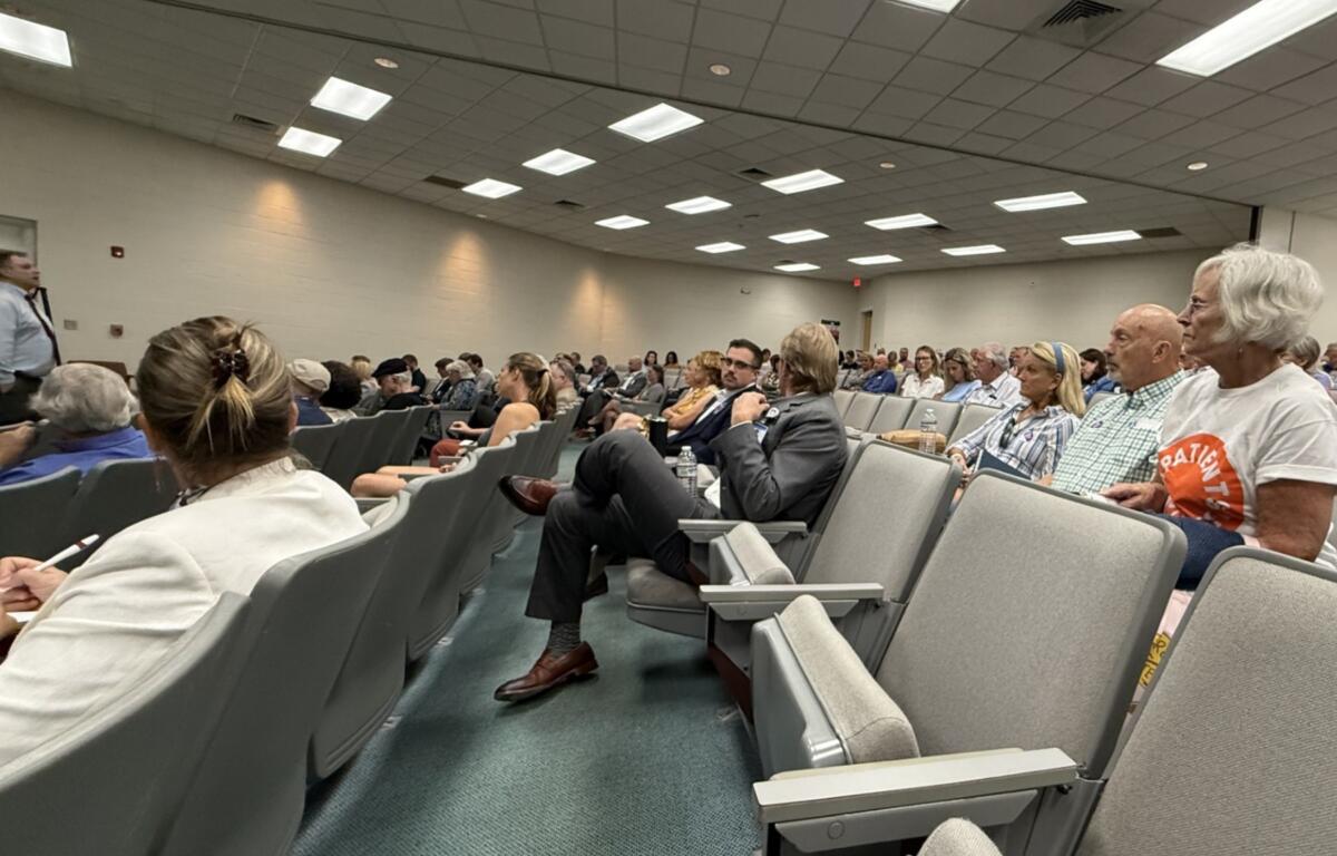 About 80 people signed up to speak during Wednesday’s North Carolina Department of Health and Human Services public hearing at Ferguson Auditorium at Asheville-Buncombe Technical Community College.