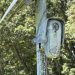 A Flock Safety automated license plate reader camera is pictured Aug. 24, 2026, at Carrier Park on Amboy Road in Asheville. Asheville City Council is scheduled to vote Tuesday on a resolution to terminate the city’s contract with Flock Safety.