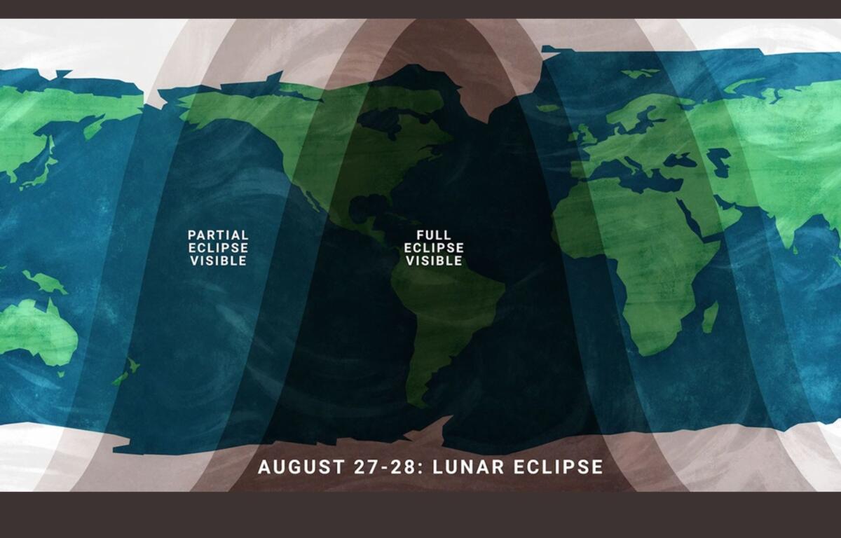 Viewing areas for the August 2026 lunar eclipse.