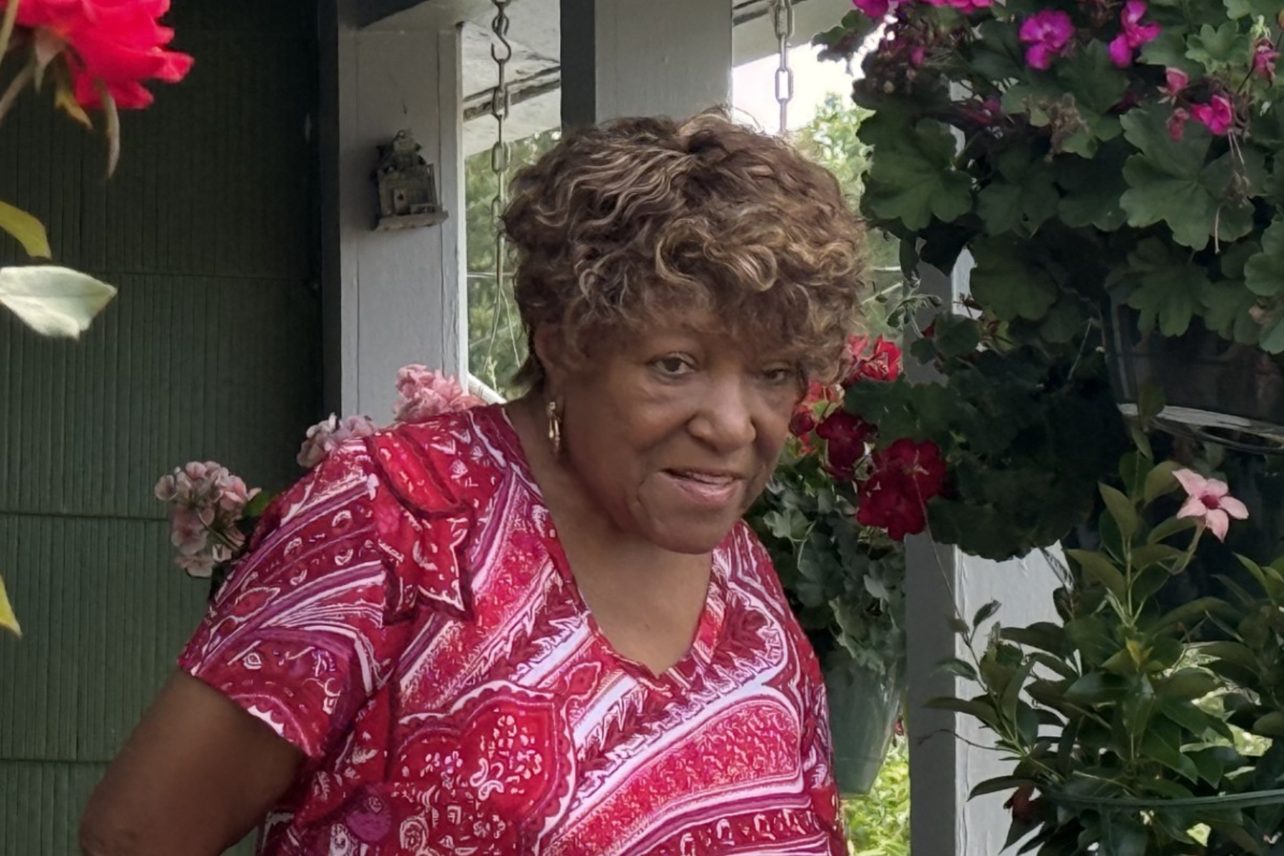 Barbara Payne, a longtime Shiloh resident, discusses concerns about development, preserving the neighborhood's history and keeping longtime residents rooted in the community during a neighborhood walk Wednesday, Aug. 12, 2026, in Asheville.