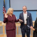 Jennifer Reed is sworn in as superintendent of Buncombe County Schools during a special-called Board of Education meeting Thursday, Sept. 24, 2026.