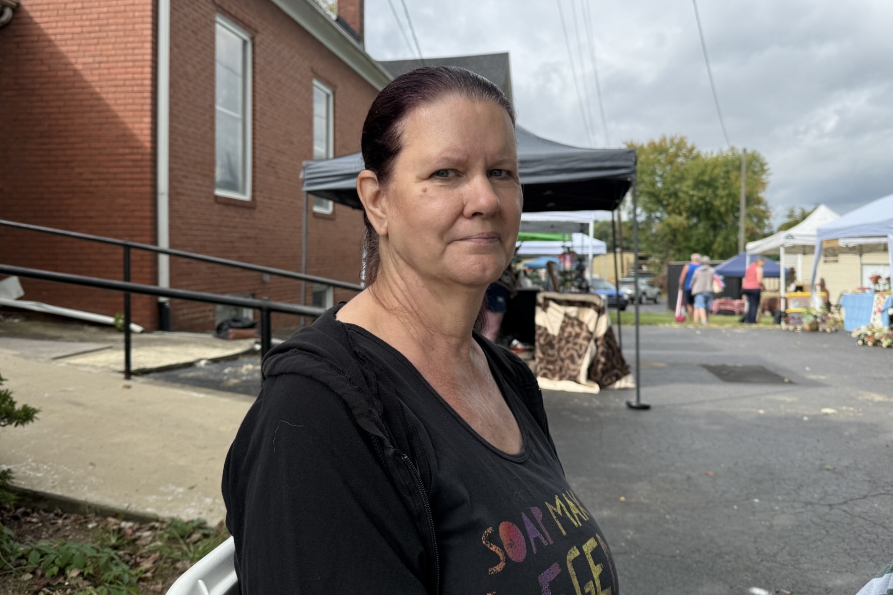 Deb Maslowski, a longtime Swannanoa resident, recalls how neighbors came together to share food, supplies and other necessities after Tropical Storm Helene devastated the community in September 2024