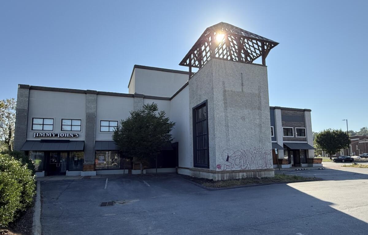 The Biltmore Station building at 2 Hendersonville Road is part of the property where Drury Hotels is proposing an eight-story, 210-room hotel following damage from Tropical Storm Helene.