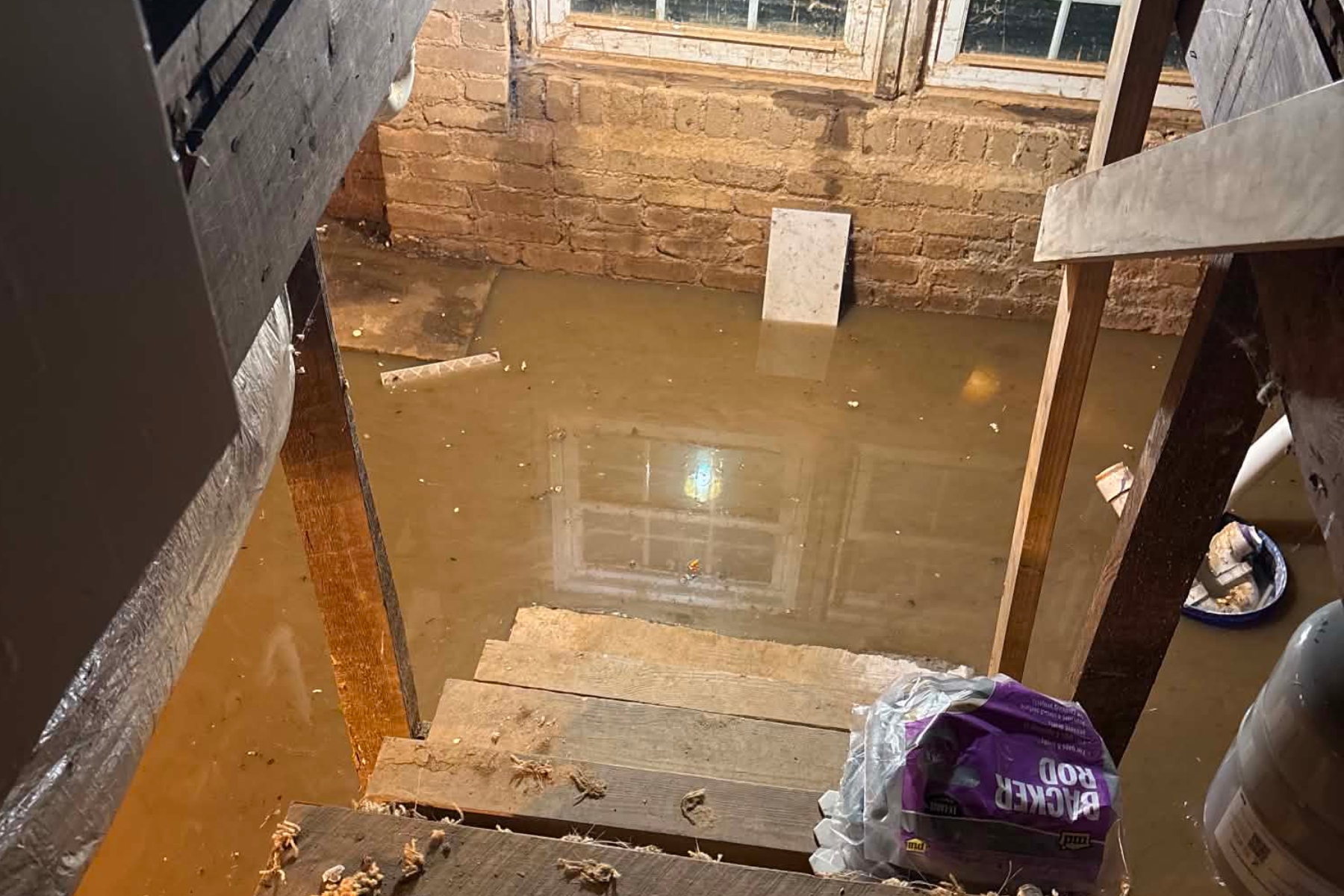 Flooding fills the basement of Jess and Jeff Fager's Swannanoa home following recent heavy rains. The Fagers say their basement has taken on a foot or more of water during separate storms in recent weeks.