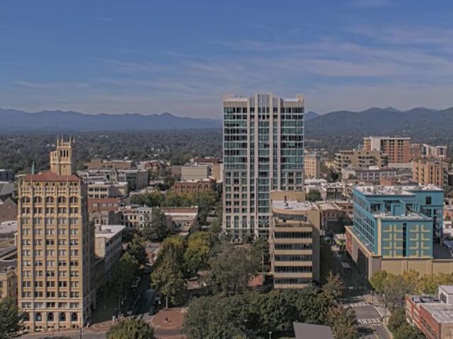 Downtown Asheville is seen from the Buncombe County Courthouse webcam on Sept. 30, 2026.