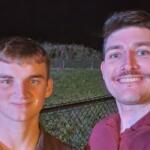 A-B Tech student Curtis Epley, left, and chemistry instructor Evan Lunt prepare to watch Tuesday morning's SpaceX launch. Epley led a student team that developed an experiment to study how lubricating oils behave in microgravity aboard the International Space Station. (Photo courtesy of Evan Lunt)