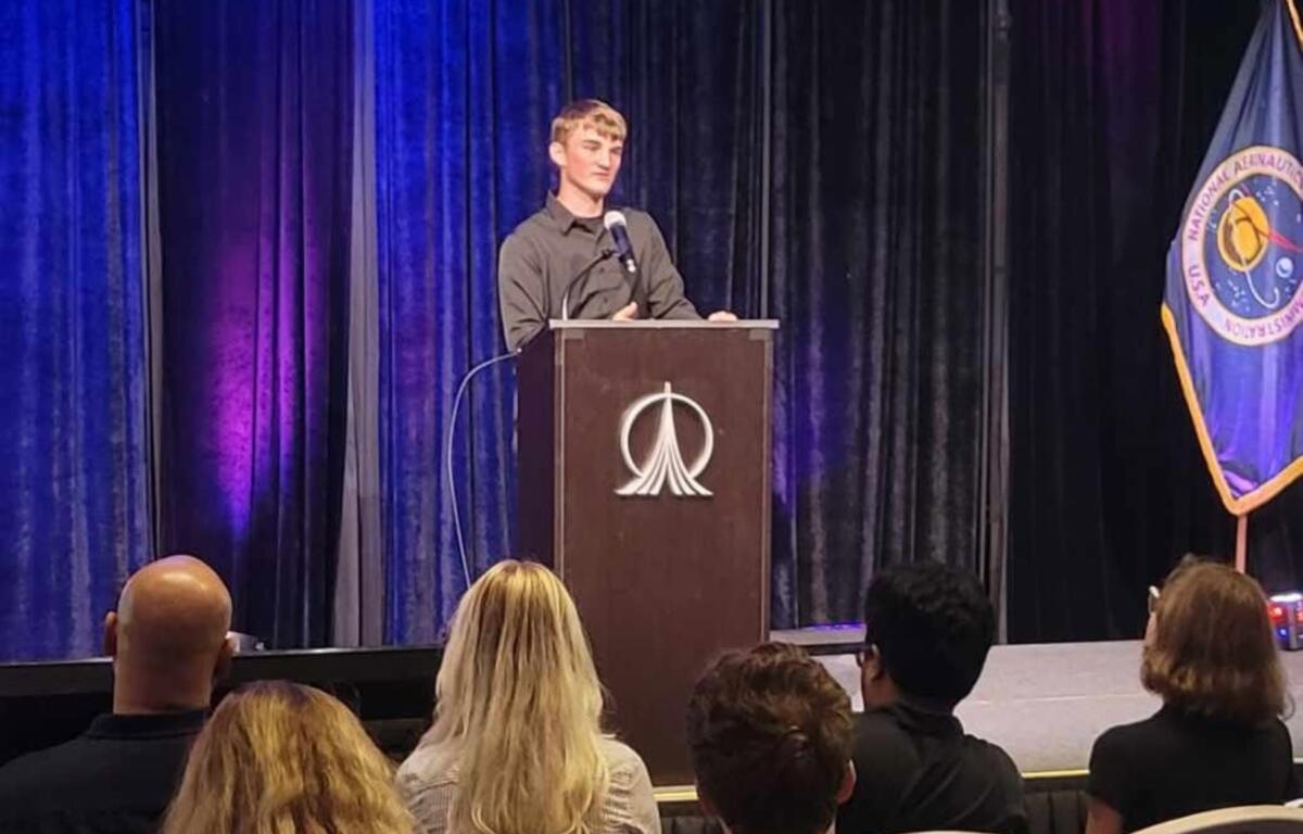 On June 29, A-B Tech physics student Curtis Epley gave a presentation about his experiment at this year's Student Spaceflight Experiments Program's (SSEP) National Conference at the Kennedy Space Center Visitor Complex in Florida. 