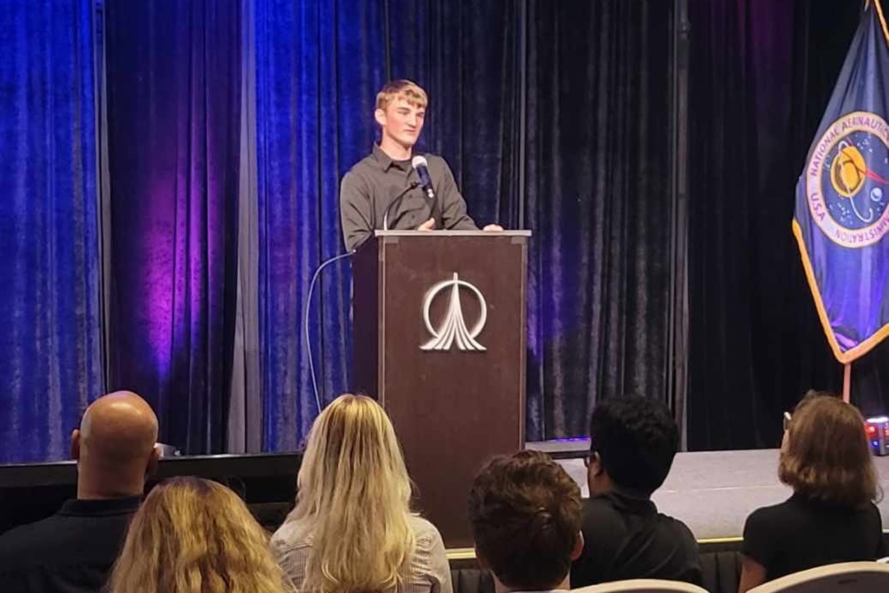 On June 29, A-B Tech physics student Curtis Epley gave a presentation about his experiment at this year's Student Spaceflight Experiments Program's (SSEP) National Conference at the Kennedy Space Center Visitor Complex in Florida. 