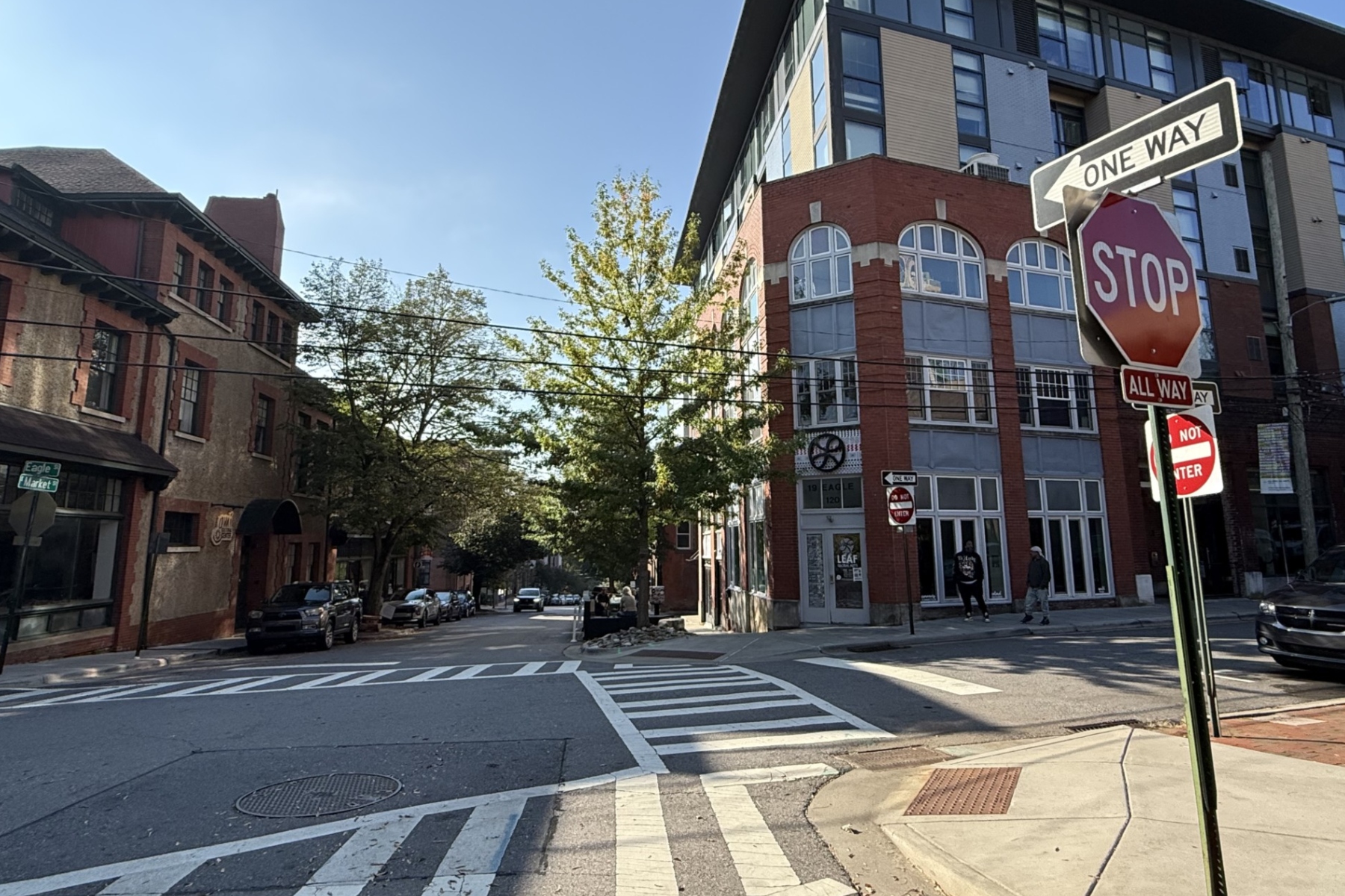 The intersection of Eagle and Market streets in downtown Asheville is among the areas slated for improvements. Asheville City Council has approved $175,000 to help downtown businesses affected by construction on several city streets.