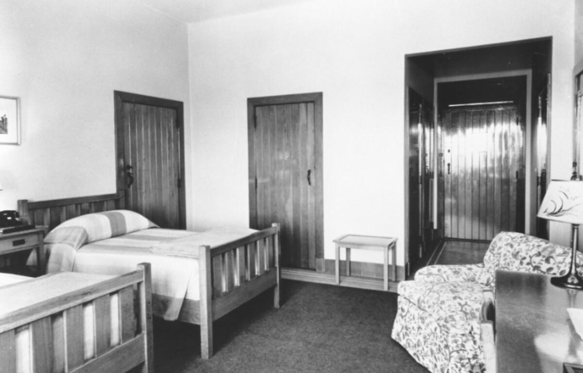 One of the rooms at Asheville’s Grove Park Inn where F. Scott Fitzgerald stayed during visits in 1935 and 1936. The author of "The Great Gatsby" used adjoining rooms, one for sleeping and the other for writing, while struggling with health and personal problems. (Photo courtesy of Omni Grove Park Inn)