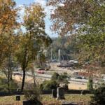 Construction continues on the future Interstate 26 Connector near Broadway in Asheville, as seen from Riverside Cemetery. The project remains on schedule, with additional lane closures and rolling roadblocks planned for Oct. 18-22, 2026.