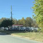 A stretch of Patton Avenue near Old Haywood Road in Asheville has no sidewalk along the roadside. A proposed transportation project would fill sidewalk gaps between the western end of Old Haywood Road and Johnston Boulevard.