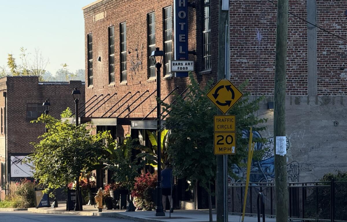 A hotel in Asheville’s River Arts District is seen on a fall morning. Buncombe County lodging sales rose nearly 11% in July, even as hotel demand and occupancy dipped from a year earlier.