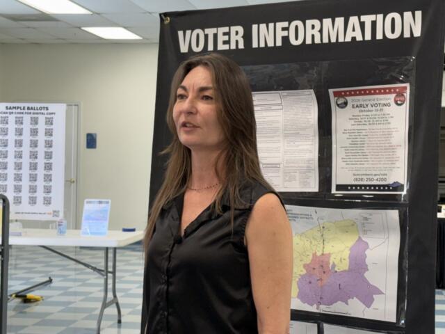 Buncombe County Elections Director Corinne Duncan discusses early voting during a media event Tuesday, Oct. 13, 2026, at the Friendship Center in Asheville's Shiloh neighborhood. Early voting begins Thursday, Oct. 15, at 13 locations across the county.