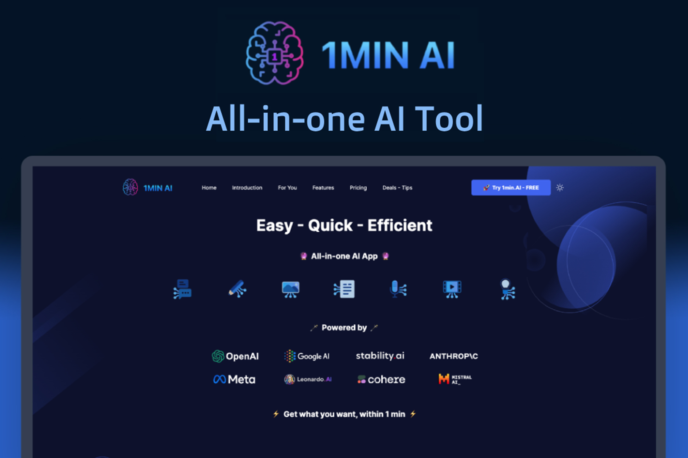 1min.AI Lifetime Deal Offers Writing and Creative Tools for $69.97